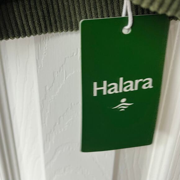 Halara High Waisted Back Zipper Split Hem 2-in-1 Corduroy Casual Skirt Green S - Picture 6 of 9